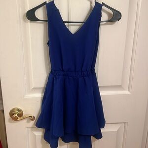 Blue dress with bow on back. size 7 girls.